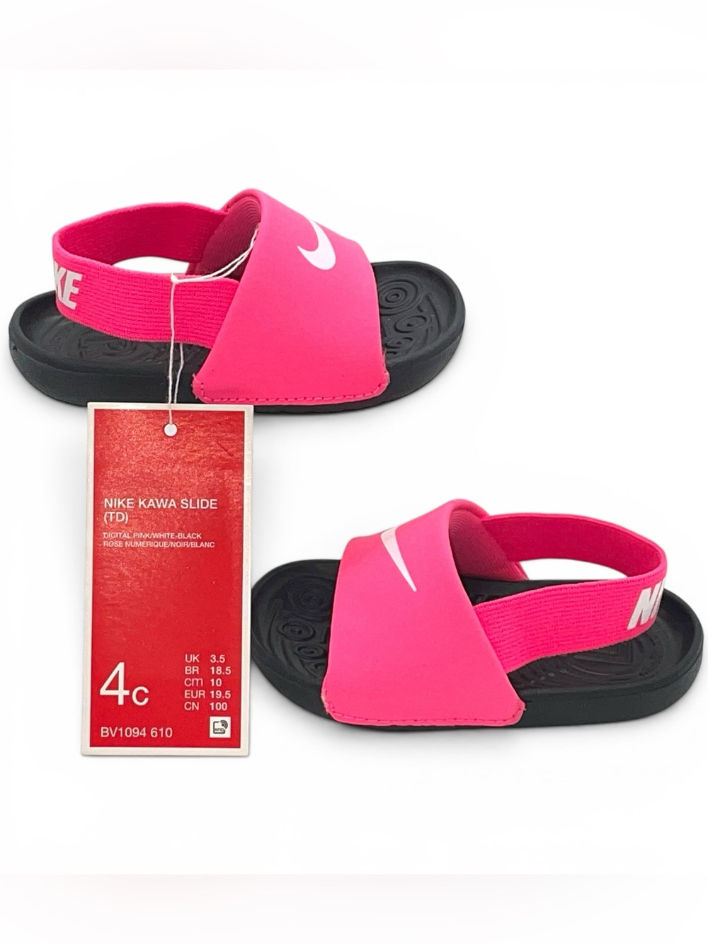 Nike Kawa Slide TD Toddler Sandals Pink Black Size 4C NWT - Picture 6 of 14